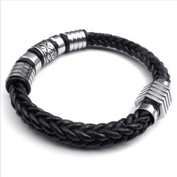 Skillful Manufacture Delicate Colors Reliable Quality Titanium Leather Bangle