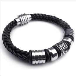 Skillful Manufacture Delicate Colors Reliable Quality Titanium Leather Bangle
