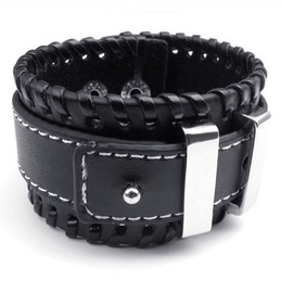 Deft Design Delicate Colors Excellent Quality Titanium Leather Bangle