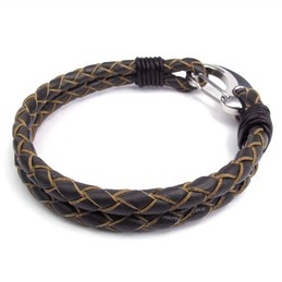 Deft Design Delicate Colors Excellent Quality Titanium Leather Bangle