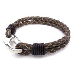 Deft Design Delicate Colors Excellent Quality Titanium Leather Bangle