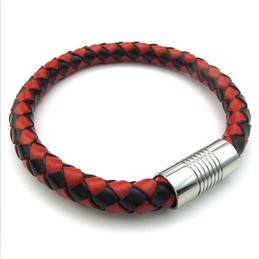 Deft Design Delicate Colors Excellent Quality Titanium Leather Bangle