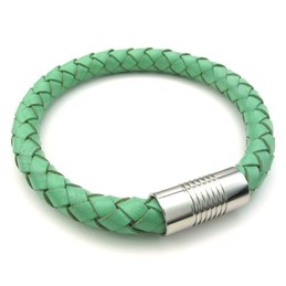 Deft Design Delicate Colors Excellent Quality Titanium Leather Bangle
