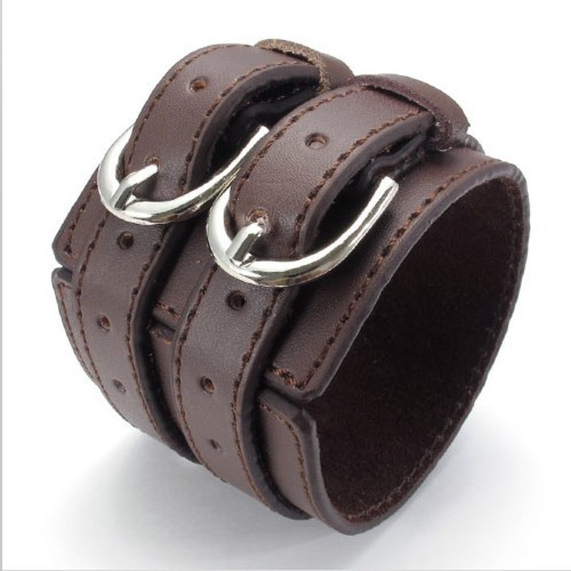 Deft Design Delicate Colors Excellent Quality Titanium Leather Bangle