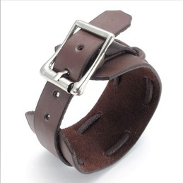 Skillful Manufacture Delicate Colors Reliable Quality Titanium Leather Bangle