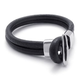 Skillful Manufacture Delicate Colors Reliable Quality Titanium Leather Bangle