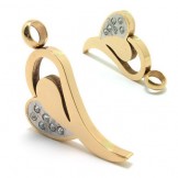 Titanium gold diamond necklace