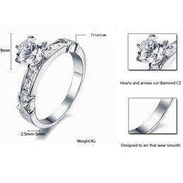 Quality and Quantity Assured Female Titanium Ring With Rhinestone