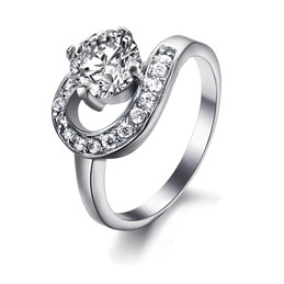 High Quality Female Titanium Ring With Rhinestone