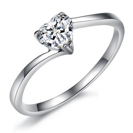 Excellent Quality Female Sweetheart Titanium Ring With Rhinestone