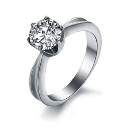 The Queen of Quality Female Titanium Ring With Rhinestone