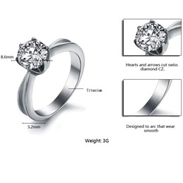 The Queen of Quality Female Titanium Ring With Rhinestone