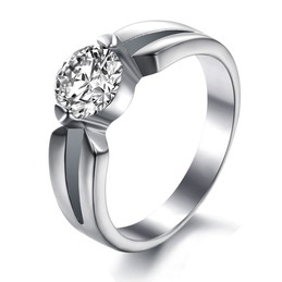 Reliable Reputation Female Titanium Ring With Rhinestone