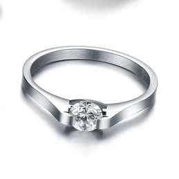 Stable Quality Titanium Ring With Rhinestone