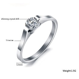 Stable Quality Titanium Ring With Rhinestone