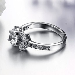 Wide Varieties Female Heart and Arrow Cut Titanium Ring With Rhinestone