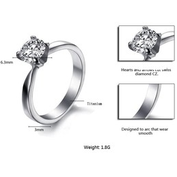 Dependable Performance Female Titanium Ring With Rhinestone