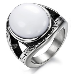 Selling Well all over the World Exaggerate Onyx Titanium Ring 