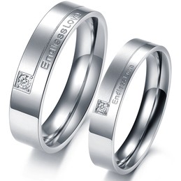 Quality and Quantity Assured Endless Love Titanium Ring For Lovers