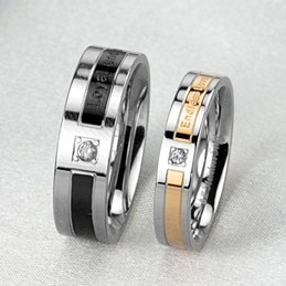 The King of Quantity Titanium Ring For Lovers With Diamond