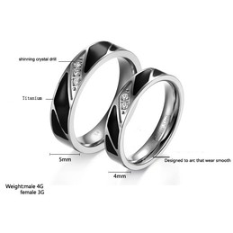 High Quality Titanium Ring For Lovers With Diamond
