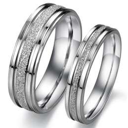 Wide Varieties Pearl Sand Titanium Ring For Lovers 