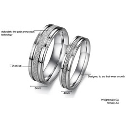 Wide Varieties Pearl Sand Titanium Ring For Lovers 