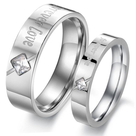Wide Varieties Titanium Ring For Lovers With Rhinestone