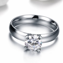 Durable in Use Female Titanium Ring With Rhinestone