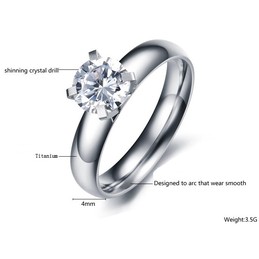 Durable in Use Female Titanium Ring With Rhinestone