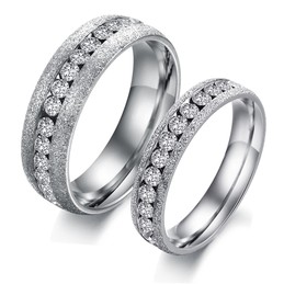 Wide Varieties Pearl Sand Titanium Ring For Lovers 