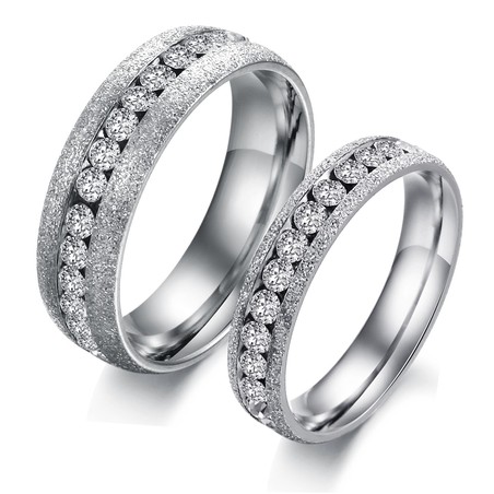 Wide Varieties Pearl Sand Titanium Ring For Lovers 