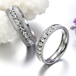 Wide Varieties Pearl Sand Titanium Ring For Lovers 