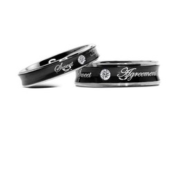 Dependable Performance Black Titanium Ring For Lovers