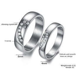 Durable in Use Titanium Ring For Lovers 