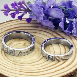 Quality and Quantity Assured Titanium Ring For Lovers With Diamond