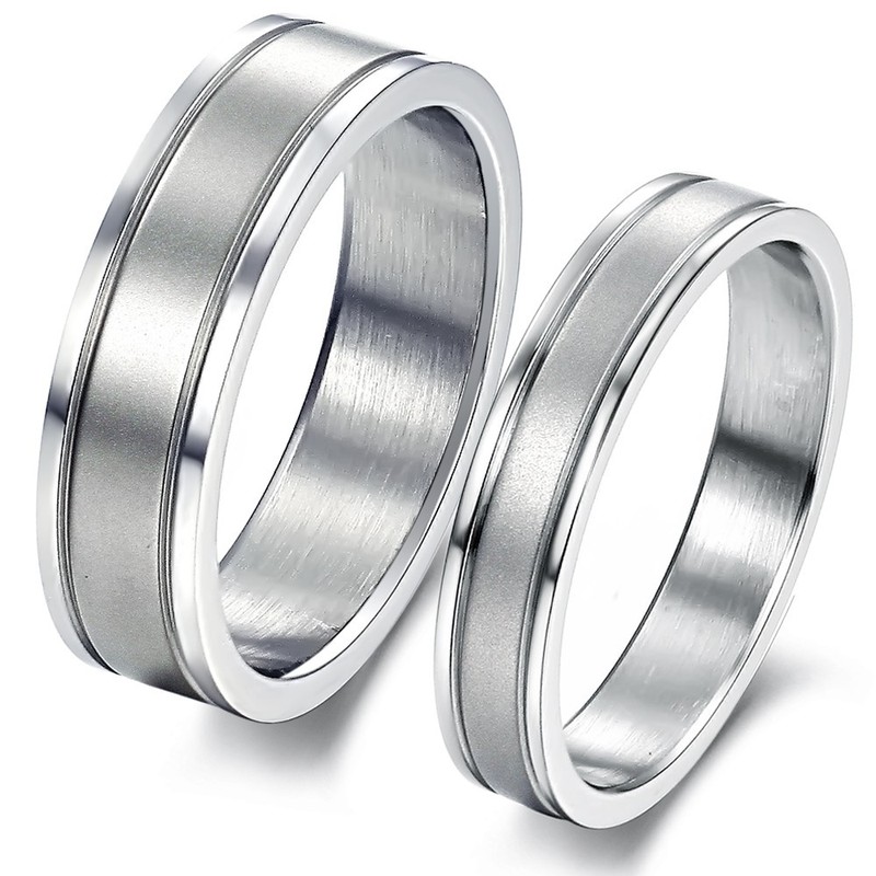 Stable Quality Simple Titanium Ring For Lovers 