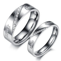 Complete in Specifications Argent Titanium Ring For Lovers 