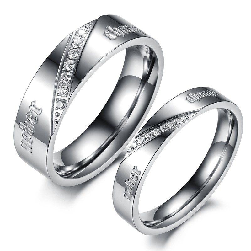 Complete in Specifications Argent Titanium Ring For Lovers 