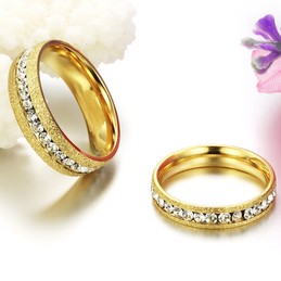 Stable Quality Pearl Sand Titanium Ring For Lovers 