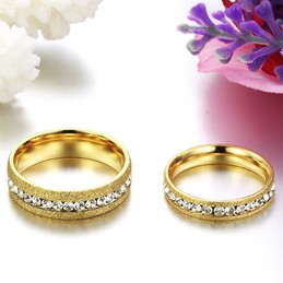 Stable Quality Pearl Sand Titanium Ring For Lovers 