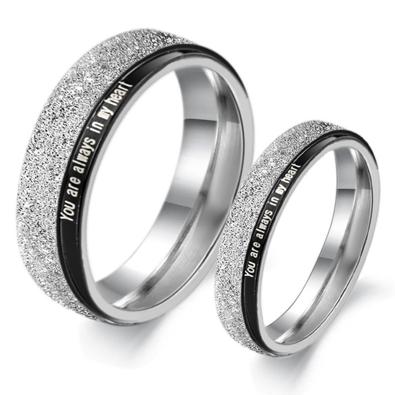 Dependable Performance Black Titanium Ring For Lovers 