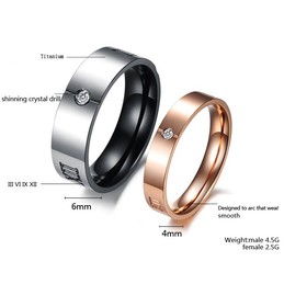 Dependable Performance Roman Numerals Titanium Ring For Lovers 
