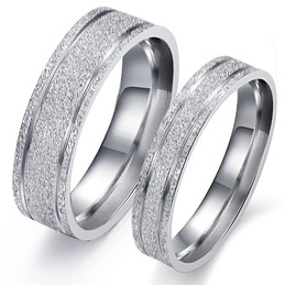 Durable in Use Pearl Sand Titanium Ring For Lovers 