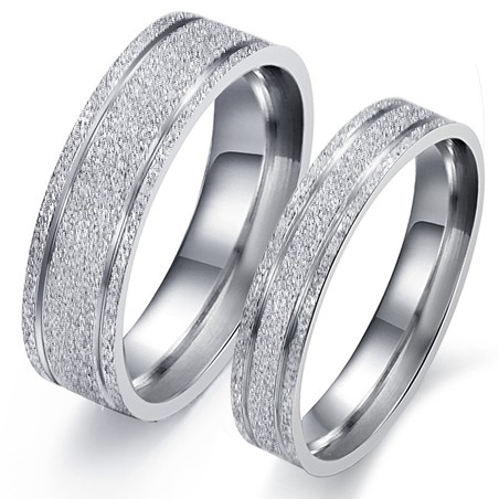 Durable in Use Pearl Sand Titanium Ring For Lovers 