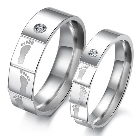 High Quality Layering Titanium Ring For Lovers With Rhinestone