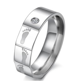 High Quality Layering Titanium Ring For Lovers With Rhinestone