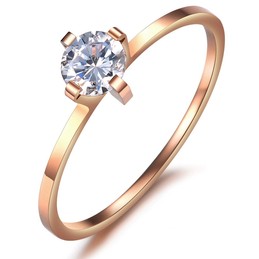 Reliable Quality Titanium Ring For Lovers With Rhinestone