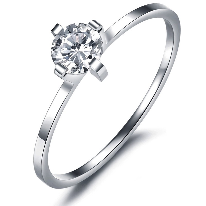 Dependable Performance Titanium Ring For Lovers With Rhinestone