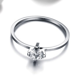 Dependable Performance Titanium Ring For Lovers With Rhinestone